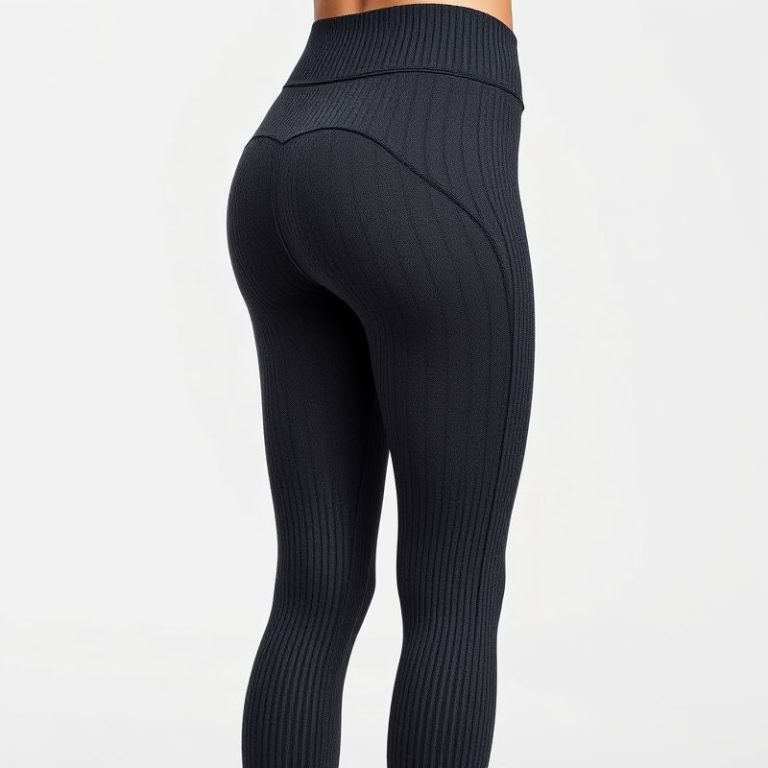 Charcoal ribbed flare leggings, high waisted gym leggings on white background, hyperrealistic 8k product photo.