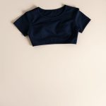 Navy Blue chocolate crop top from Laguna Clothing, folded flat on a neutral surface.