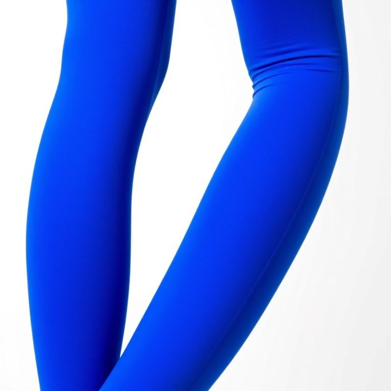Royal Blue flair leggings made with Lenzing Ecovero material on a white background.