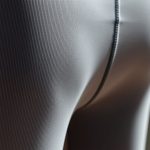 Close-up of high waisted yoga pants for guys, showcasing fabric texture, stitching, and material quality.
