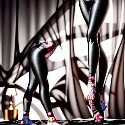 Black hot yoga pants in the Raspberry Leaf Te style on a white background.