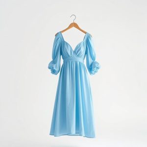 Sky Blue moon dress by Laguna Clothing on a clean white studio background.