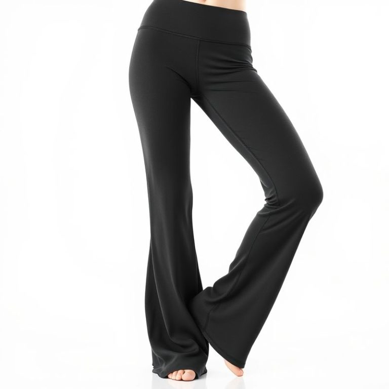 Charcoal organic activewear yoga flared pants on a clean white studio background.
