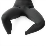 Yoga pants on off in Charcoal, Australian eco friendly activewear on white background.