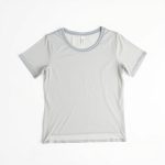 Heather Grey see-through yoga tshirt on a clean white studio background.