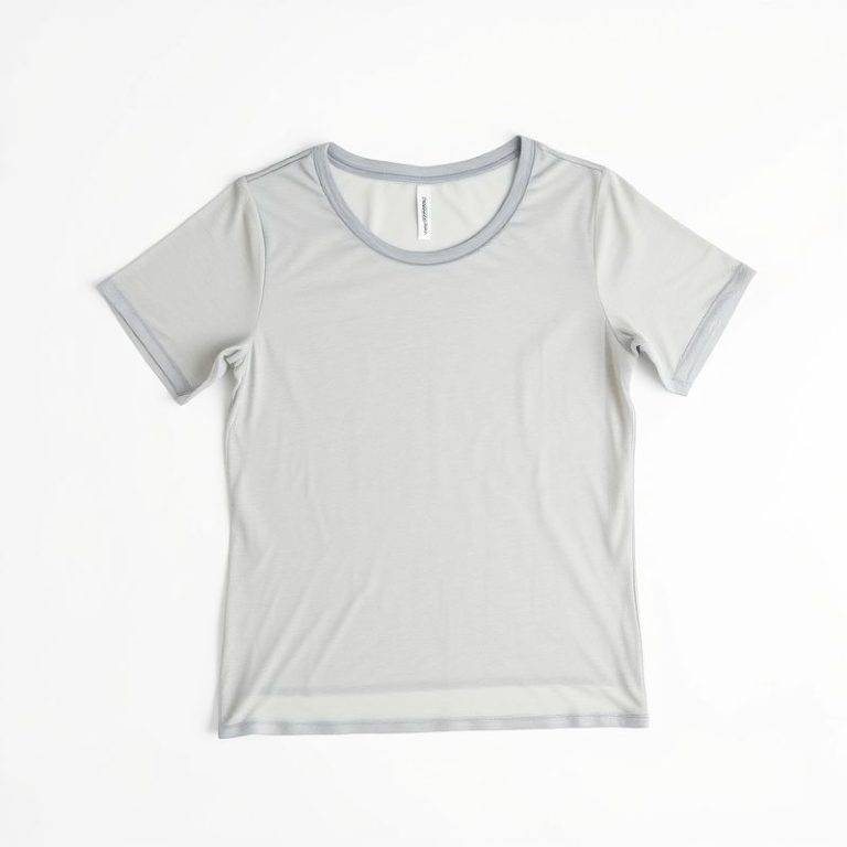 Heather Grey see-through yoga tshirt on a clean white studio background.