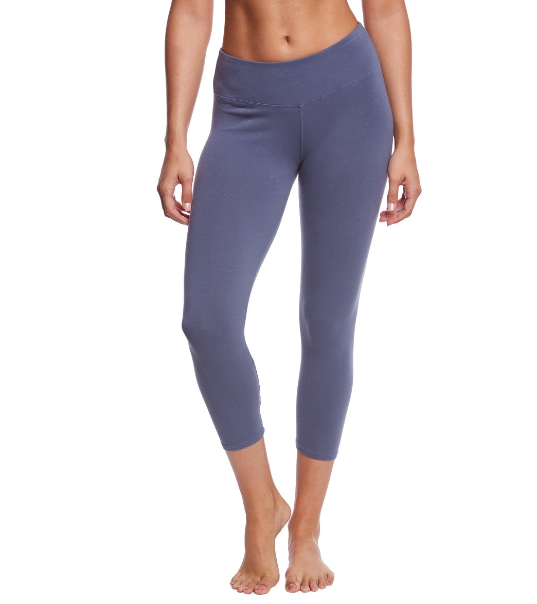 Flat Waisted Cotton Yoga Capris Flat Waisted Cotton Yoga Capris