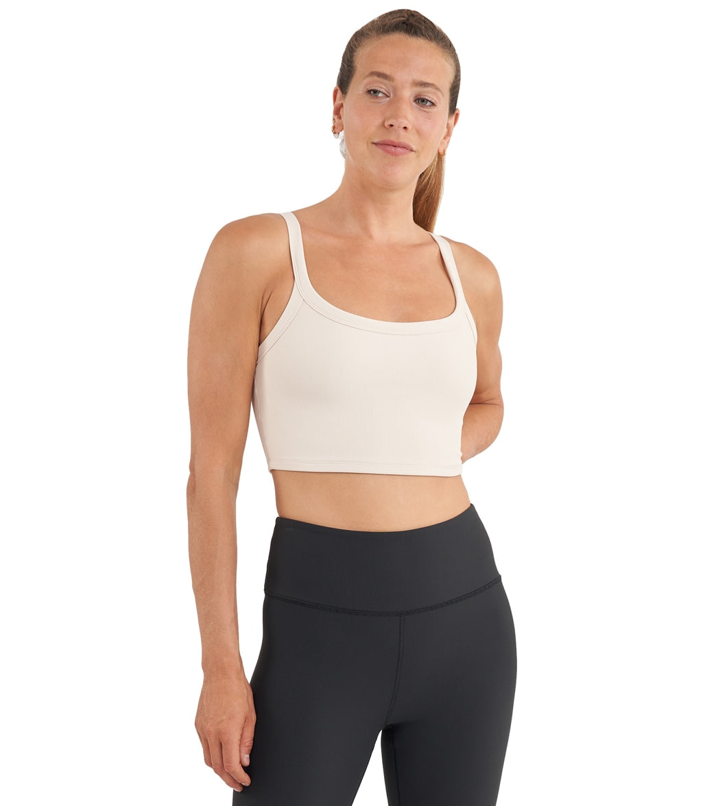 sportswear aesthetic ribbed brami in oatmeal